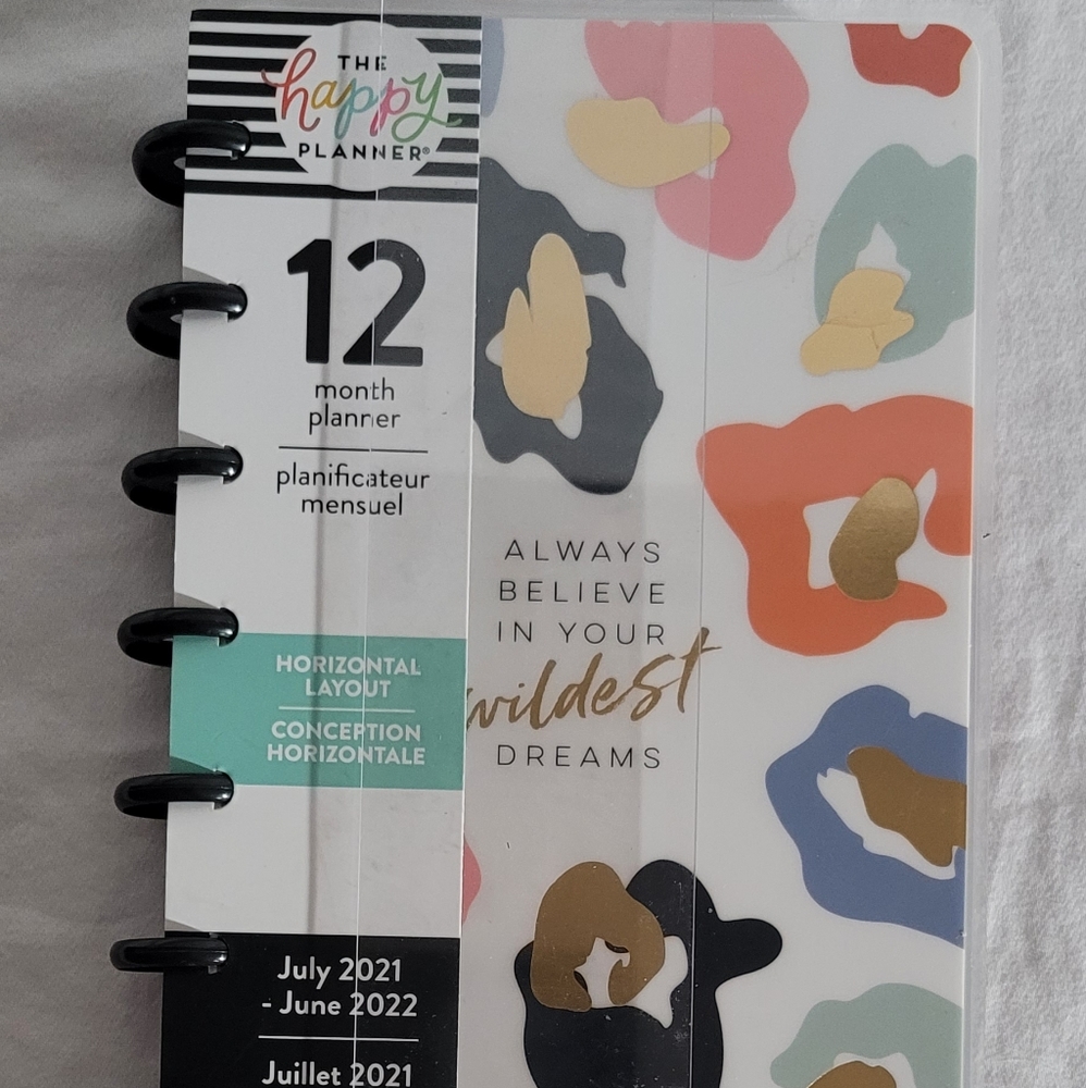 The Happy Planner 2021-2022 Colorful Leopard Skinny Classic